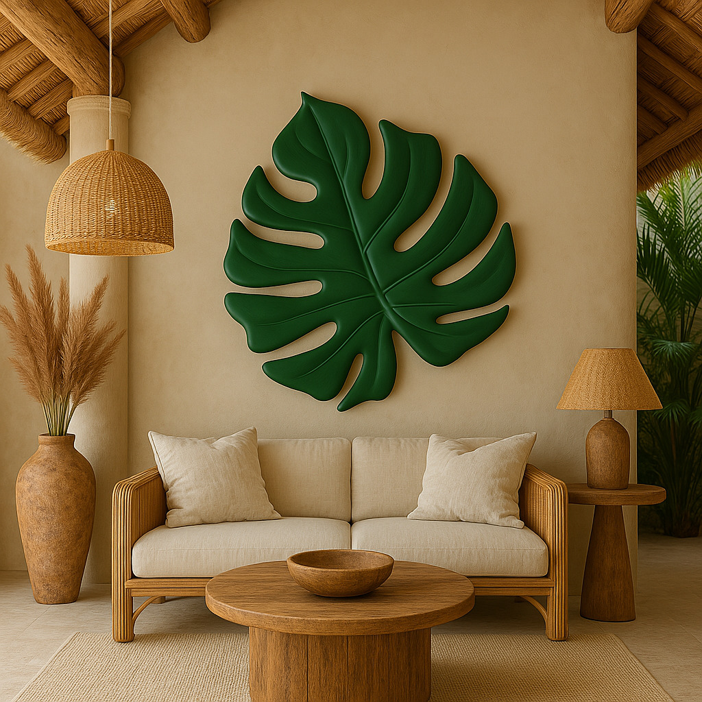 Monstera Leaf 3D Wall Art STL File Modern Botanical Decor 3D print model_4