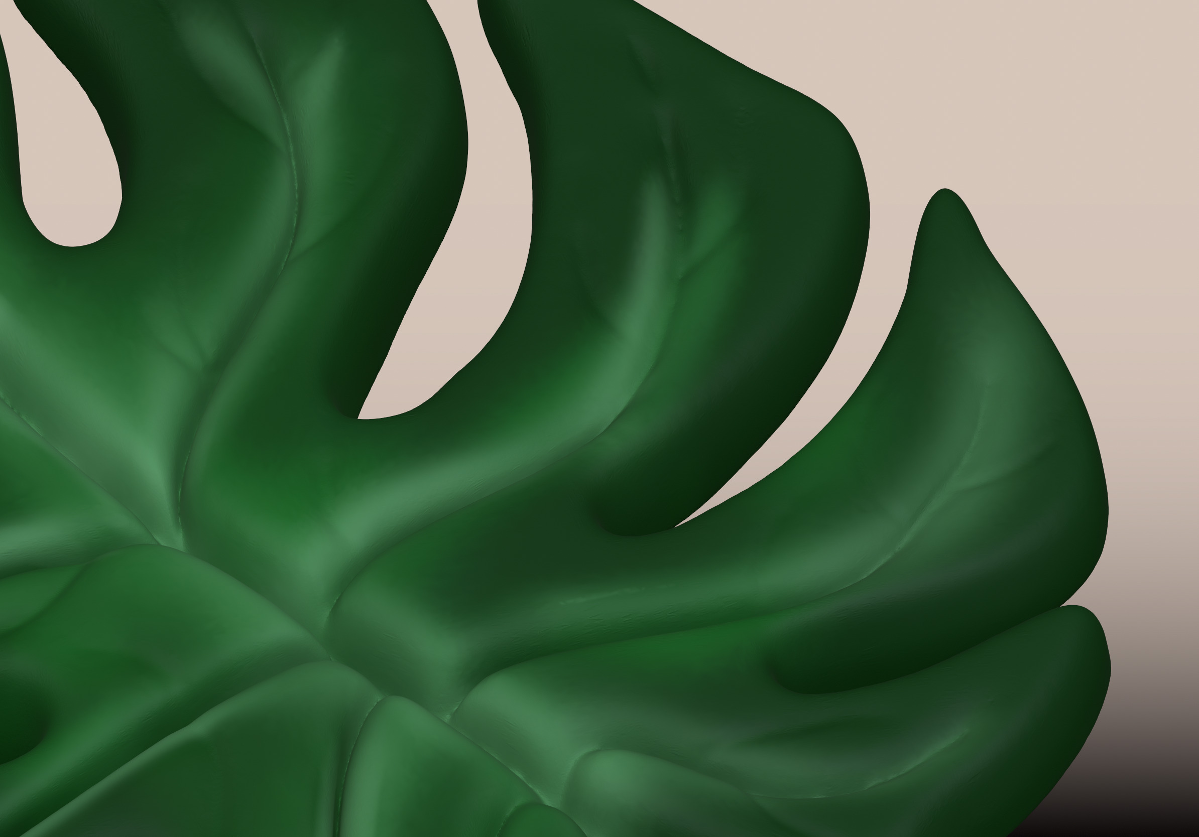 Monstera Leaf 3D Wall Art STL File Modern Botanical Decor 3D print model_9