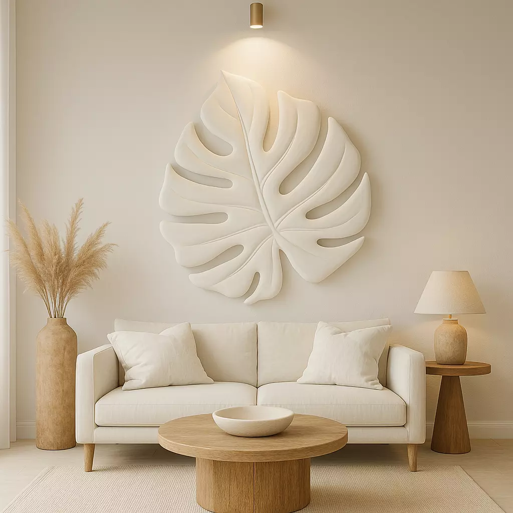 Monstera Leaf 3D Wall Art STL File Modern Botanical Decor 3D print model_0