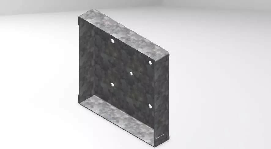 Sheet metal box 3D print model_0