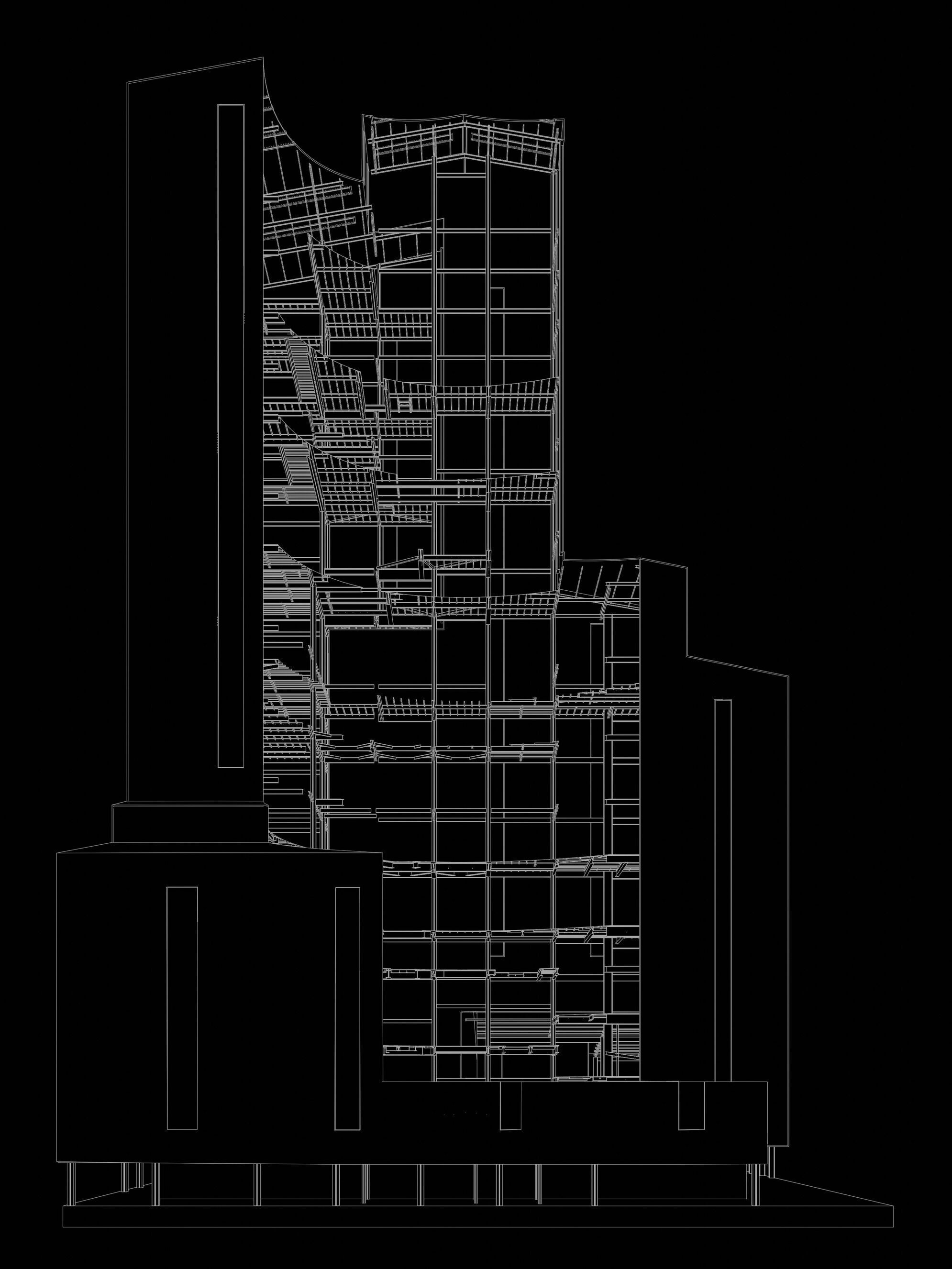 Industrial tower in curvy cutaway section 25i07 3D model_9