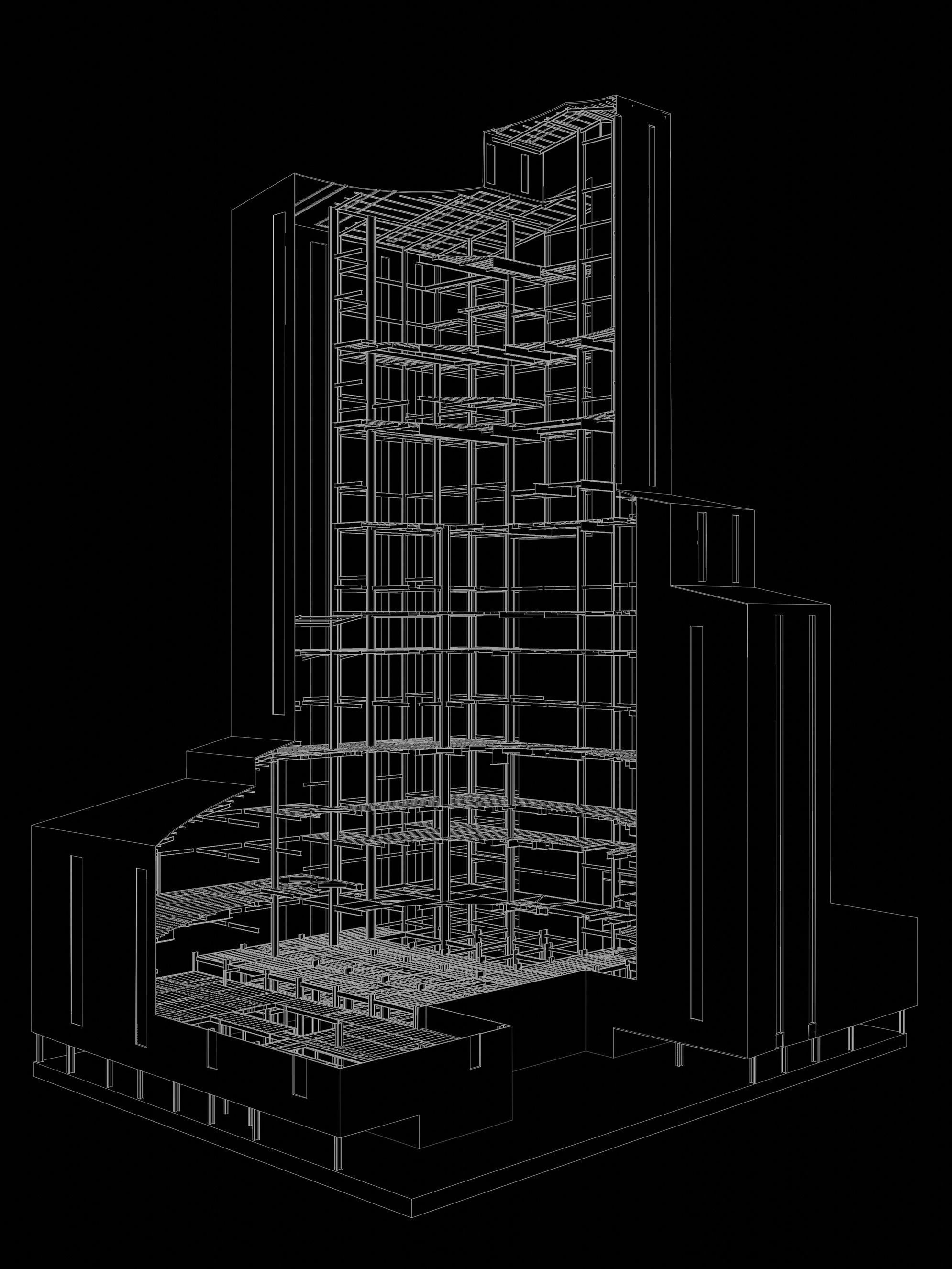 Industrial tower in curvy cutaway section 25i07 3D model_11