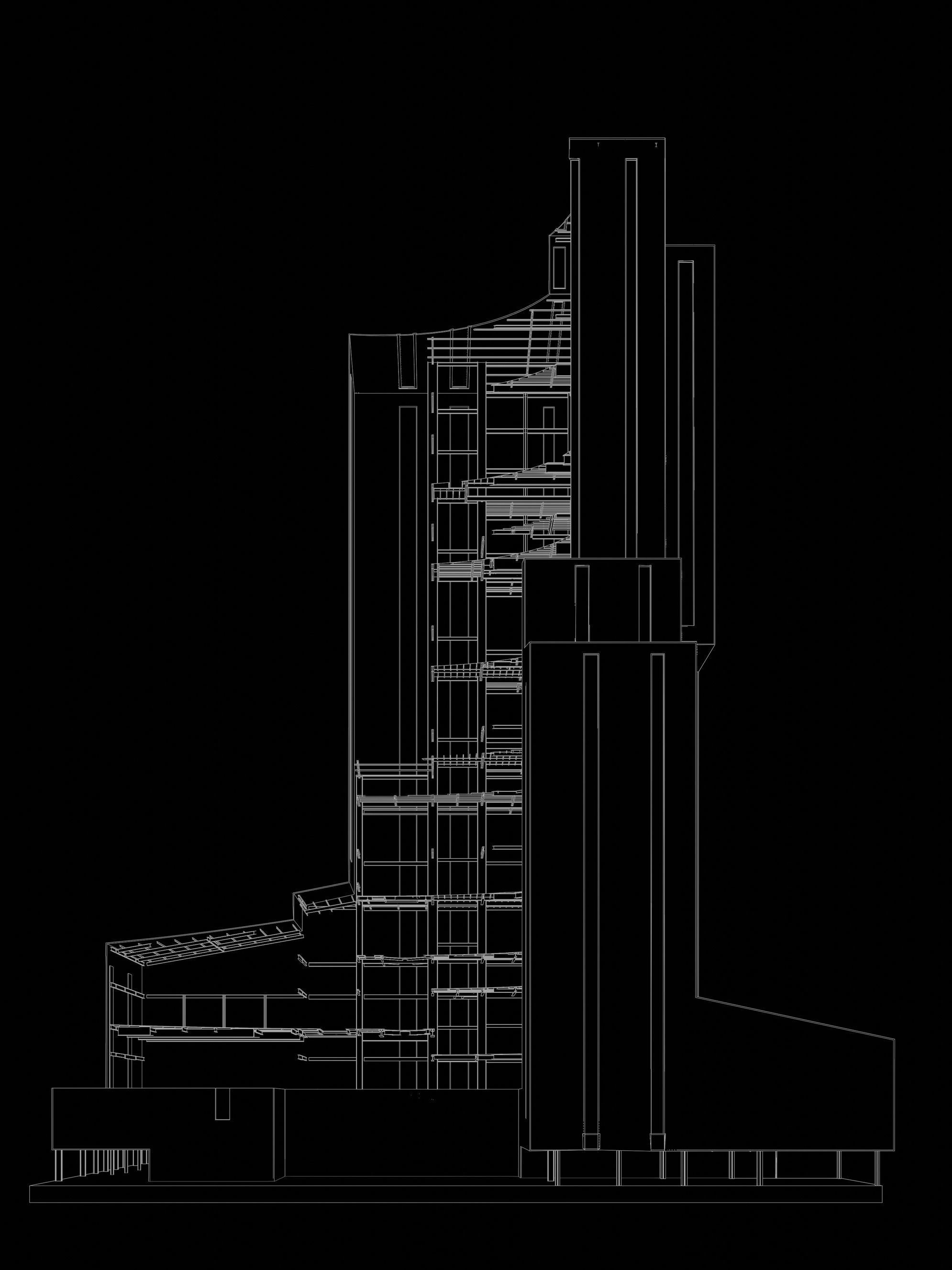 Industrial tower in curvy cutaway section 25i07 3D model_10