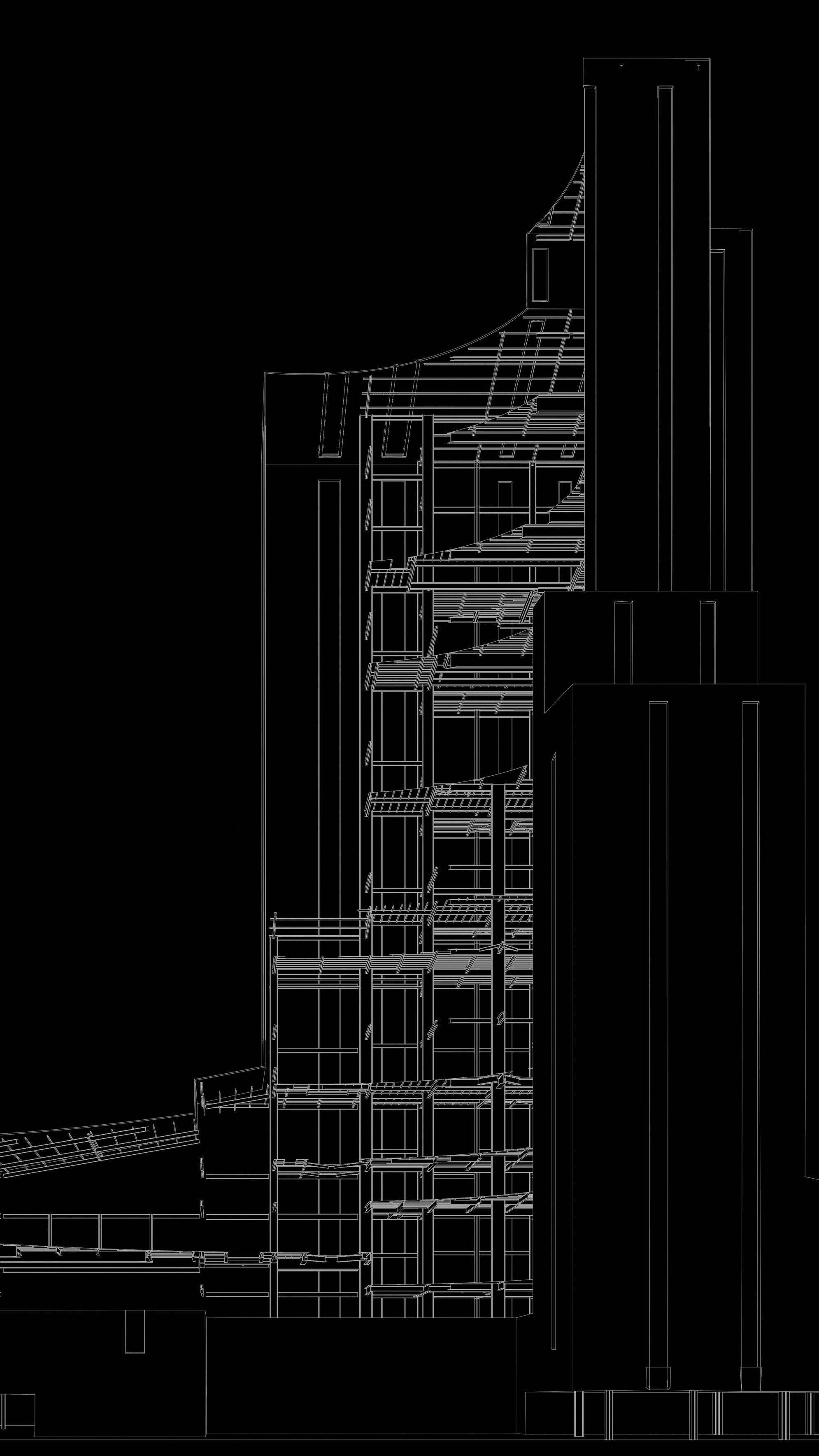 Industrial tower in curvy cutaway section 25i07 3D model_13