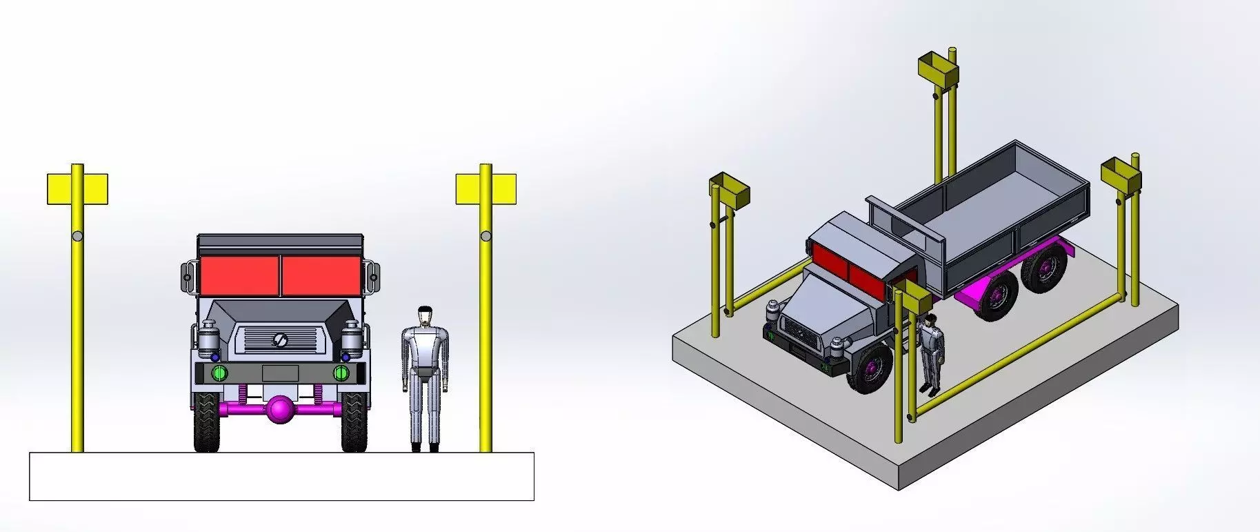 Truck garage 3D print model_0
