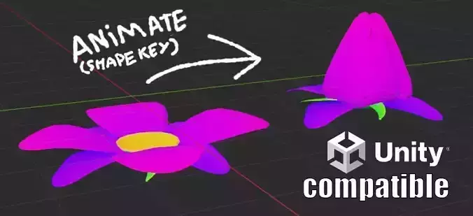 Stylized low poly flower