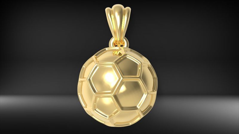 3D Solid Soccer Ball Pendant Complete Charm Necklace Jewelry  3D print model_2