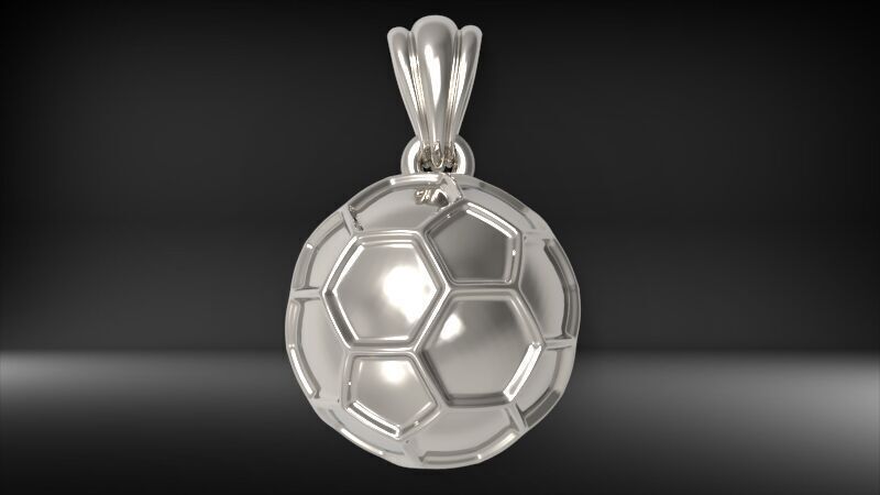 3D Solid Soccer Ball Pendant Complete Charm Necklace Jewelry  3D print model_14