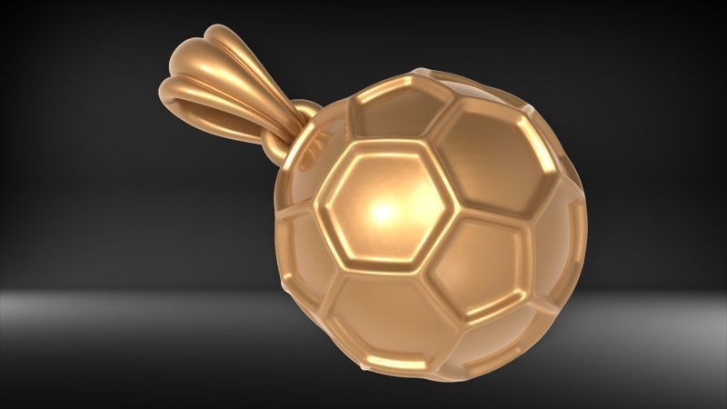 3D Solid Soccer Ball Pendant Complete Charm Necklace Jewelry  3D print model_20
