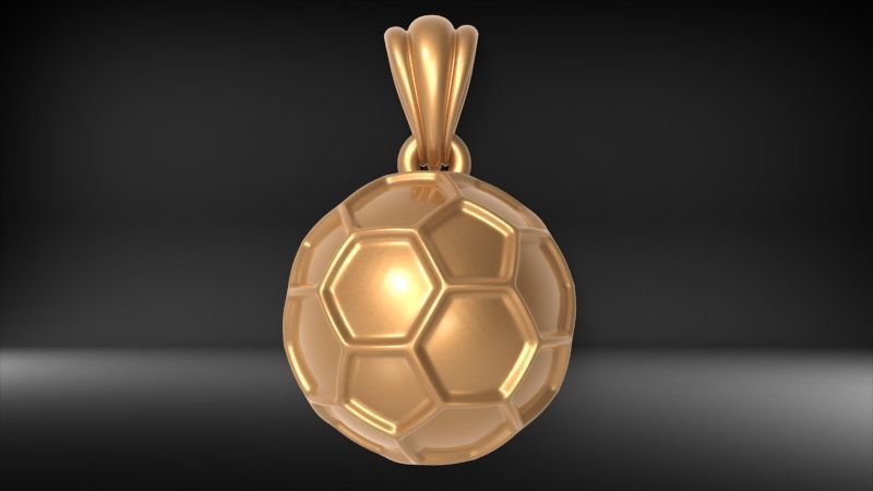 3D Solid Soccer Ball Pendant Complete Charm Necklace Jewelry  3D print model_3
