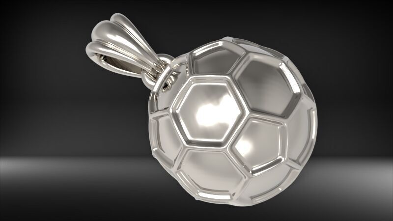 3D Solid Soccer Ball Pendant Complete Charm Necklace Jewelry  3D print model_19