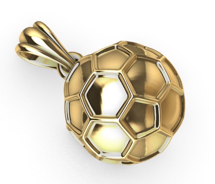 3D Solid Soccer Ball Pendant Complete Charm Necklace Jewelry  3D print model_13