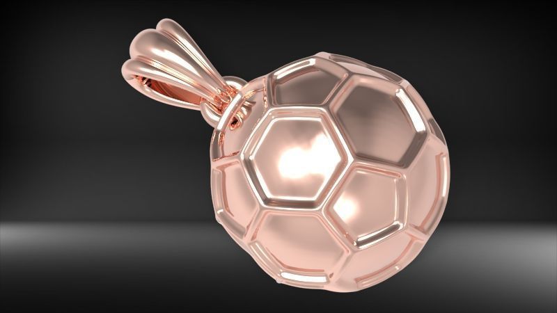 3D Solid Soccer Ball Pendant Complete Charm Necklace Jewelry  3D print model_7