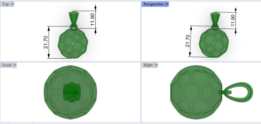 3D Solid Soccer Ball Pendant Complete Charm Necklace Jewelry  3D print model_16