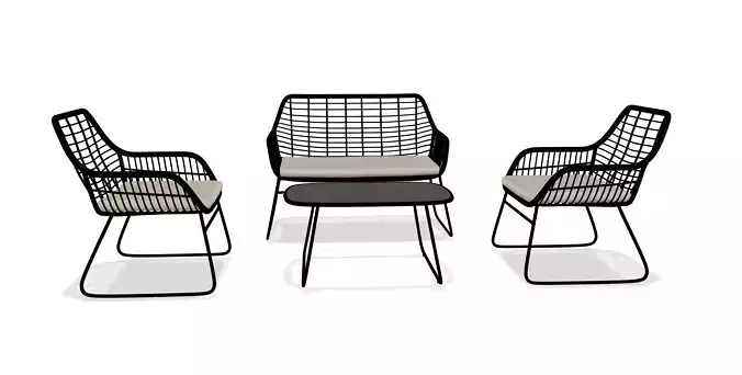 Modern Outdoor Furnitures 3D model - mesa y sillas