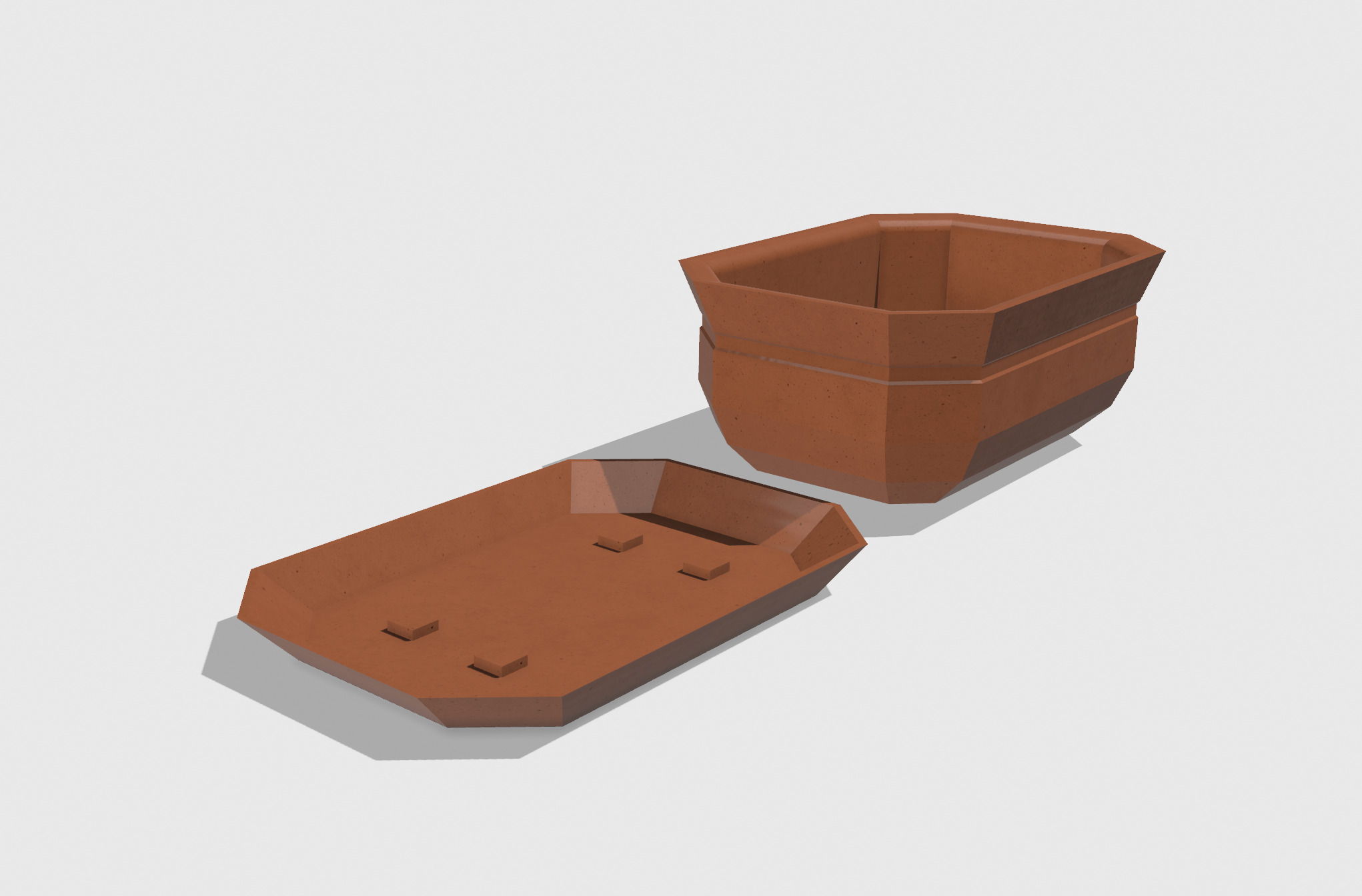 Octagon Bonsai Pots 3D print model_5