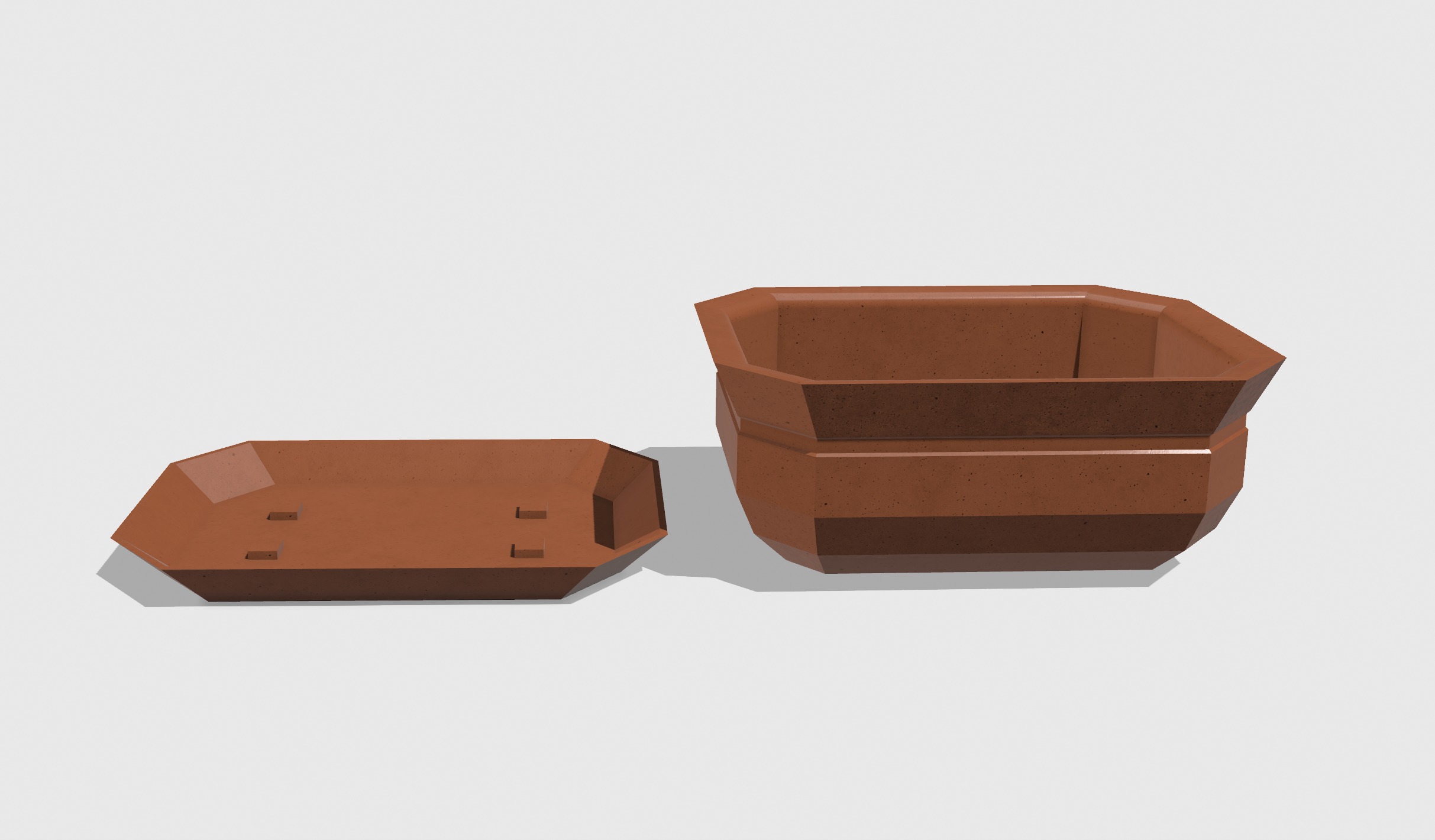 Octagon Bonsai Pots 3D print model_4