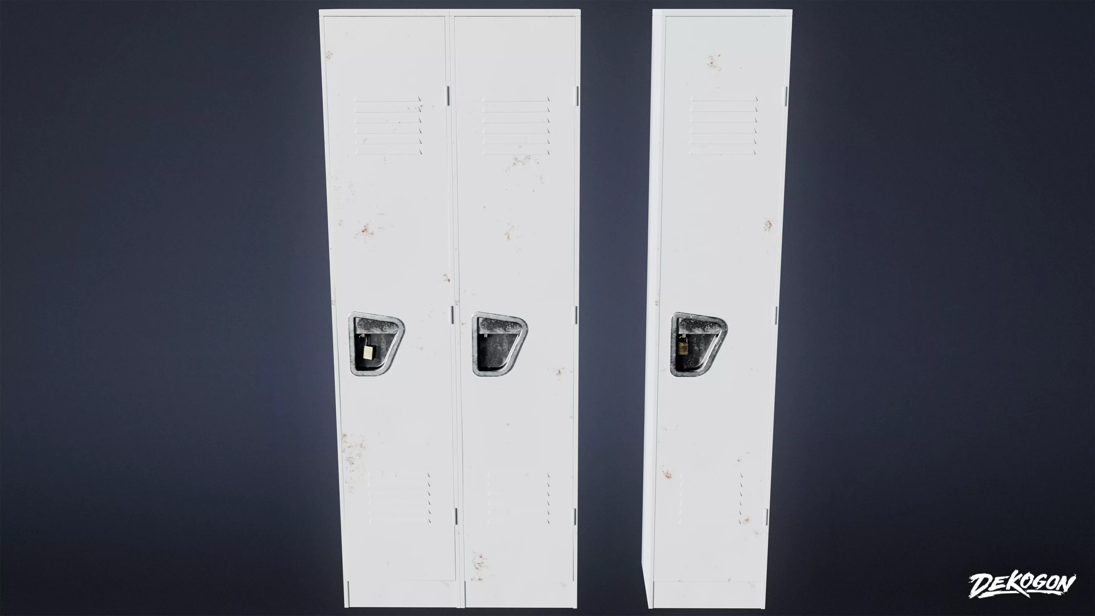 SCHOOL - Lockers School 01 - LOW POLY AND NANITE Low-poly 3D model