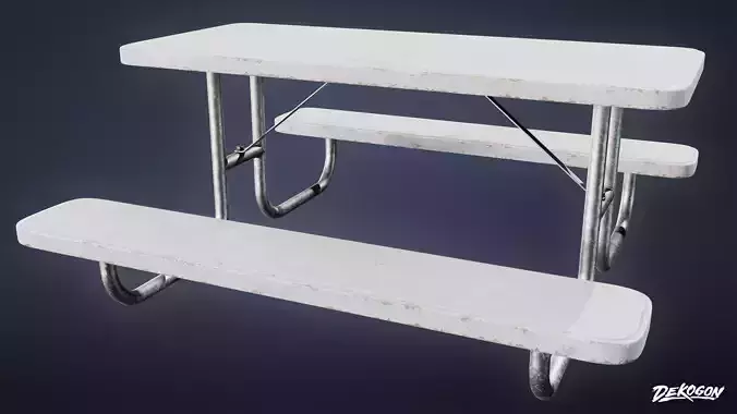 SCHOOL - Outdoor Table 01 - LOW POLY AND NANITE Low-poly 3D model