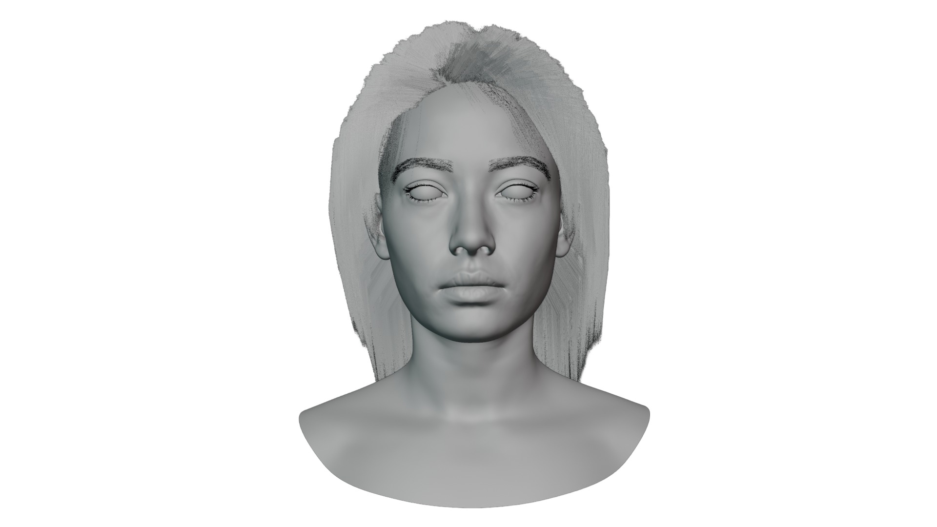 Female Head 3D model_3