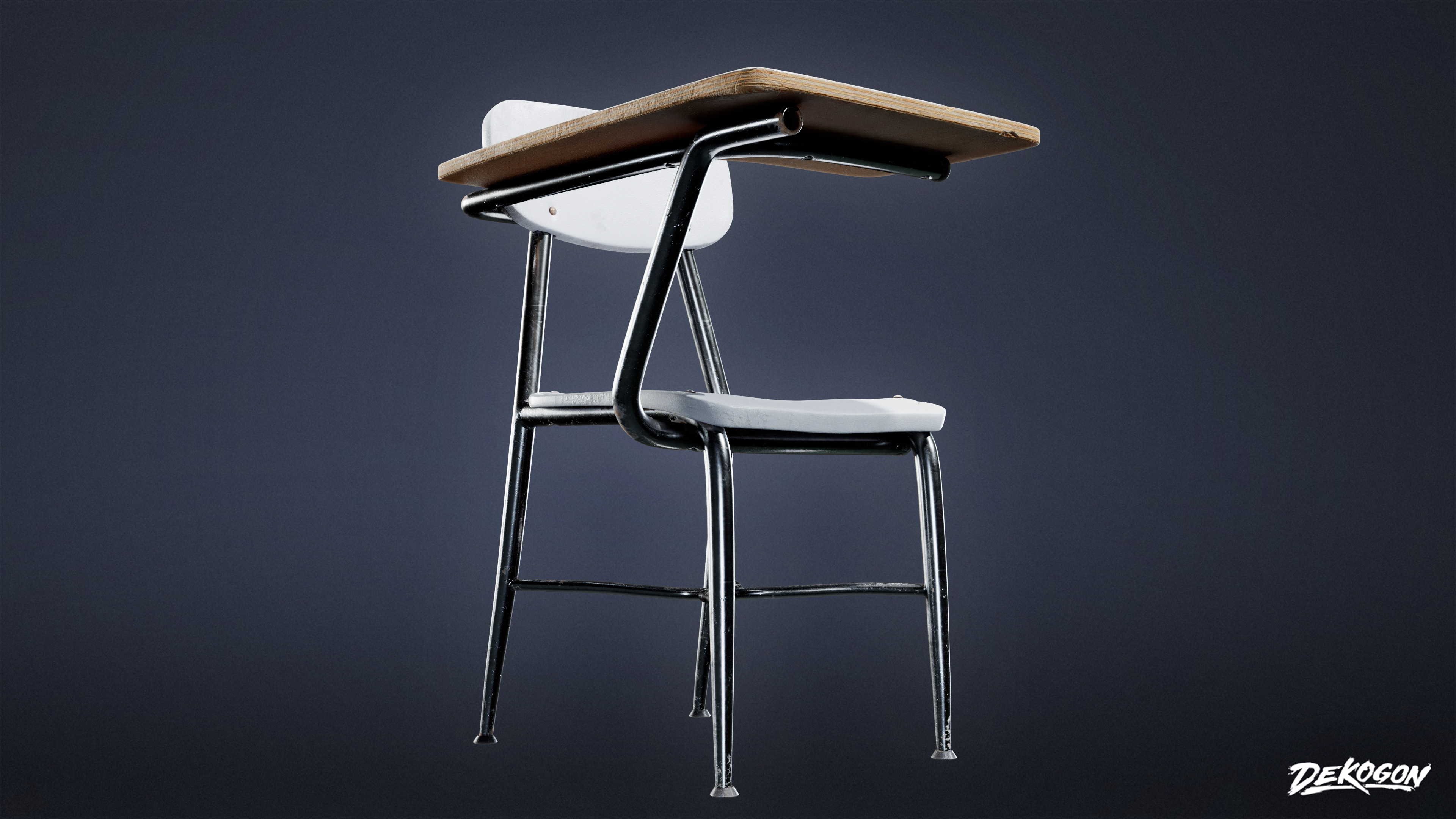 SCHOOL - School Chair 01 - LOW POLY AND NANITE Low-poly 3D model_5