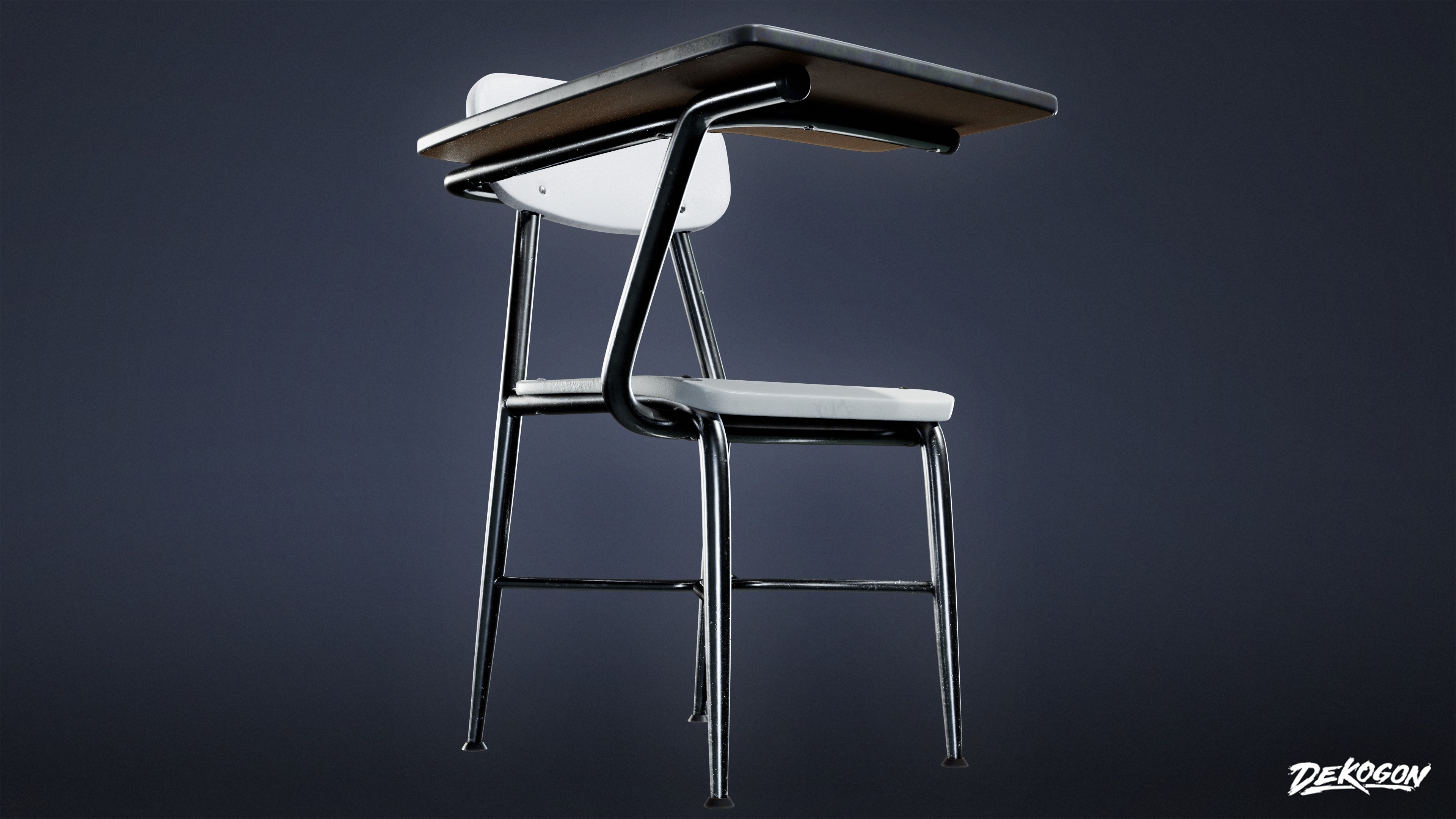 SCHOOL - School Chair 01 - LOW POLY AND NANITE Low-poly 3D model_4