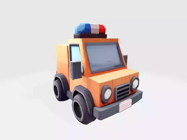 Lowpoly police car Low-poly 3D model