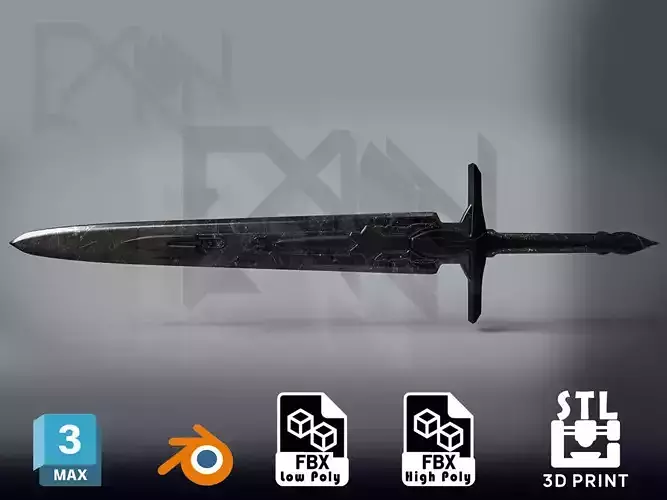 Transformers Sword of Judgment - Game-Ready - 3D-Printable Low-poly 3D model
