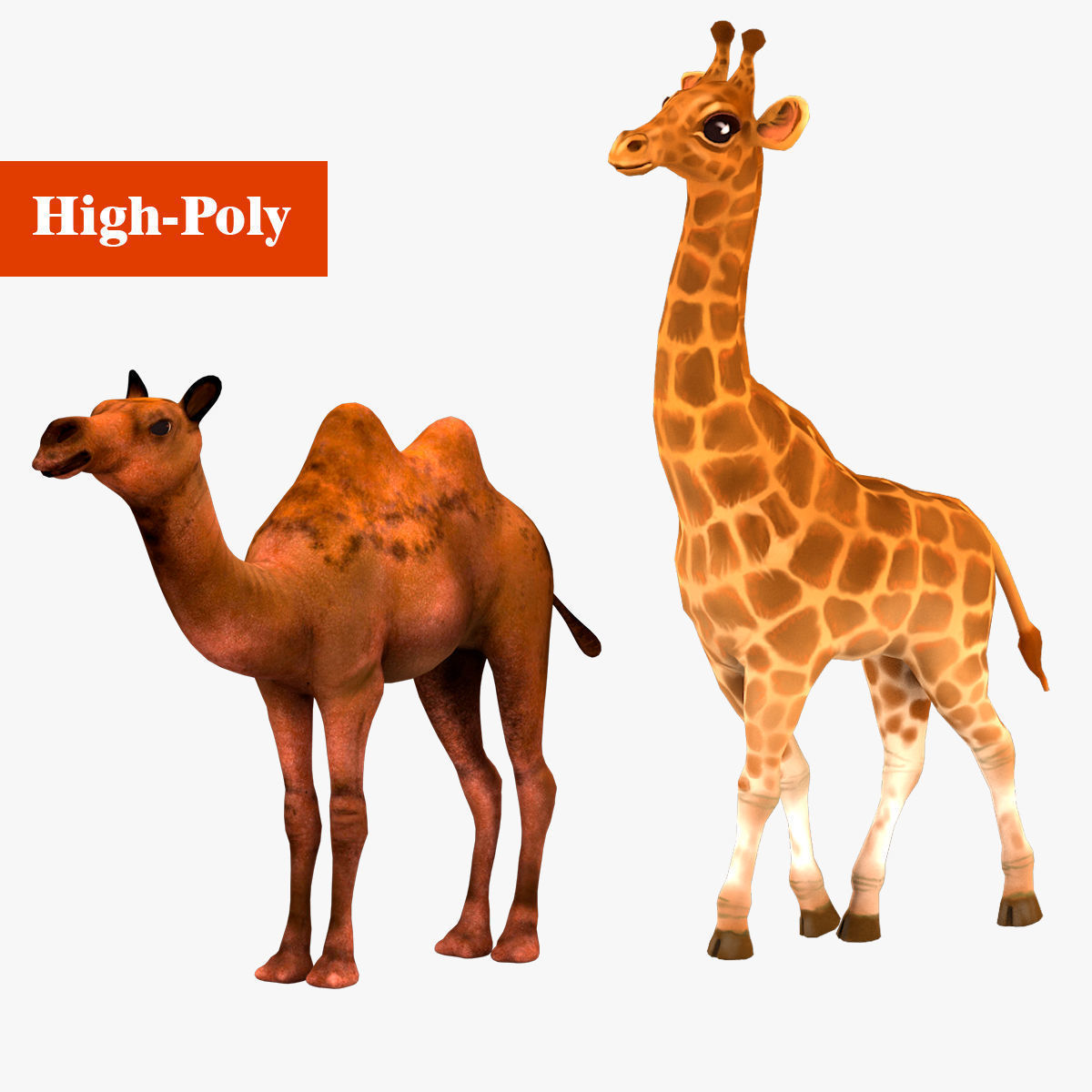 camel giraffe rig  high-poly  textured  3D Model Collection_1