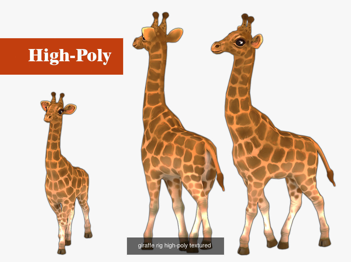 camel giraffe rig  high-poly  textured  3D Model Collection_3