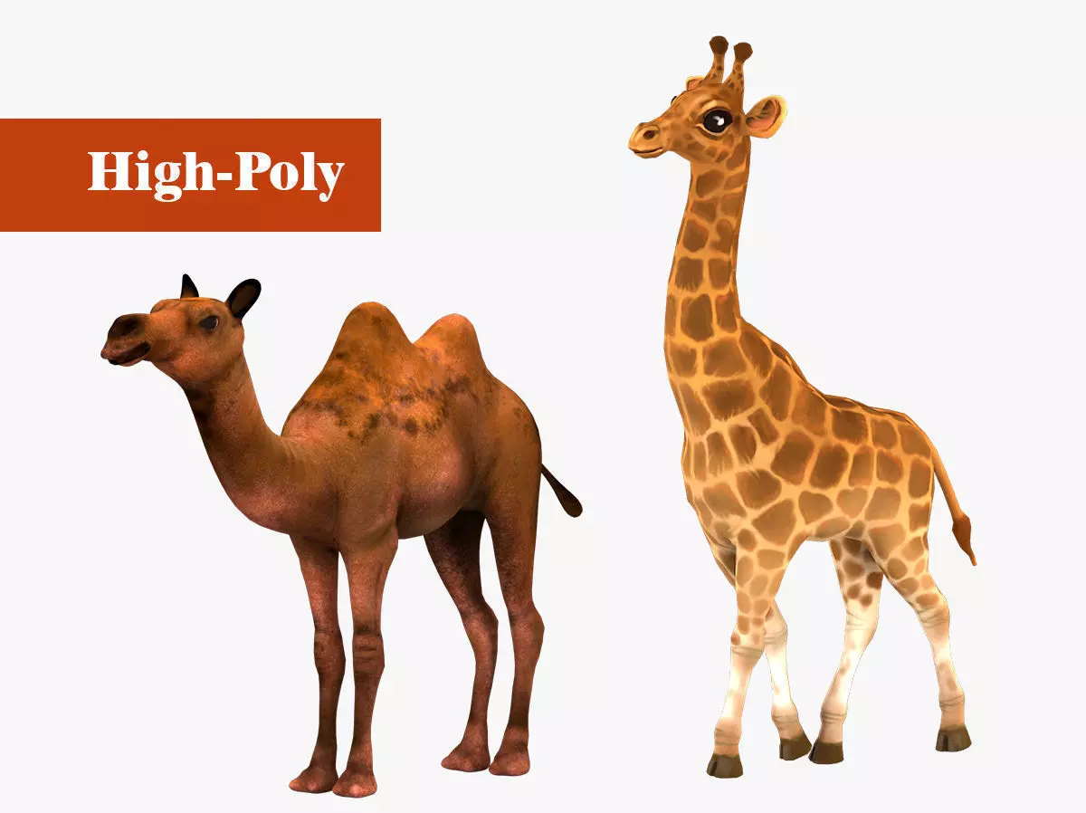 camel giraffe rig  high-poly  textured  3D Model Collection_0