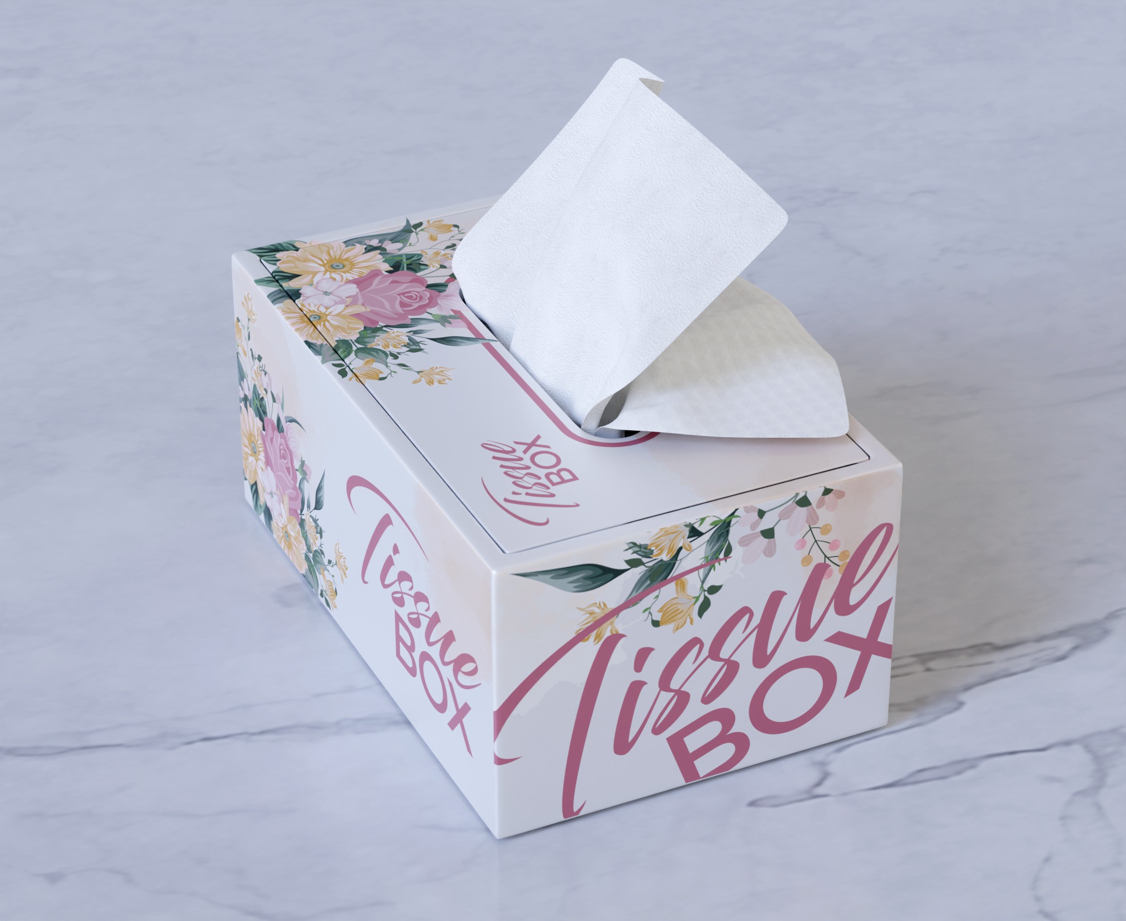 Hard Box Tissue 3D model_2