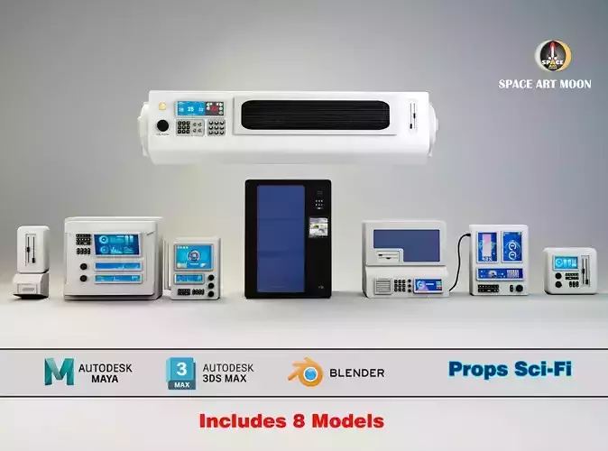 Props Sci Fi Low-poly 3D model