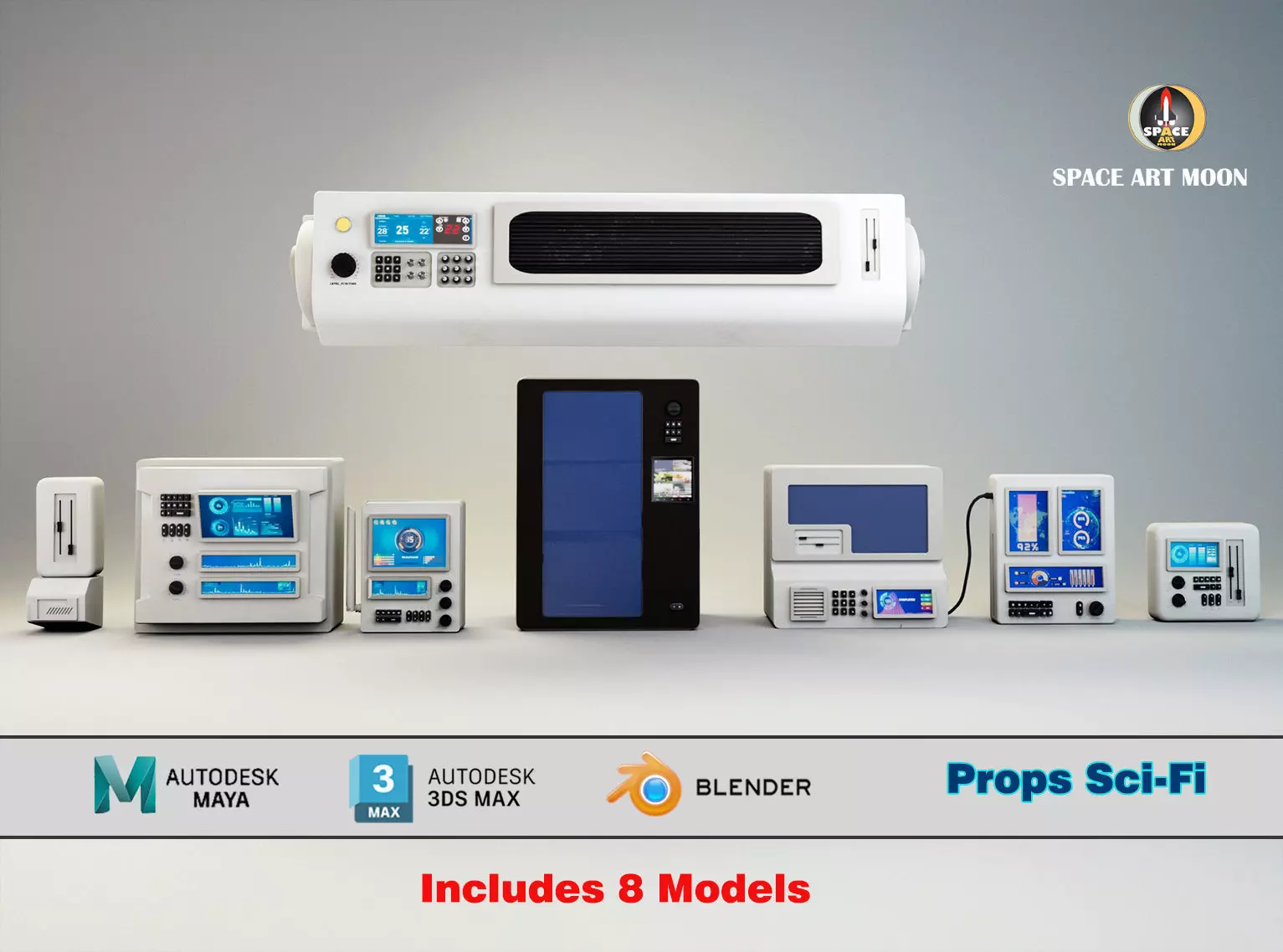 Props Sci Fi Low-poly 3D model_0