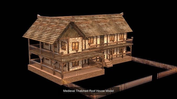 Game-Ready Low Poly Medieval House Bundle Realistic Textures 3D Model Pack 7