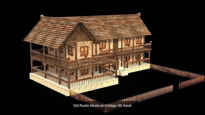 Game-Ready Low Poly Medieval House Bundle Realistic Textures 3D Model Pack 5