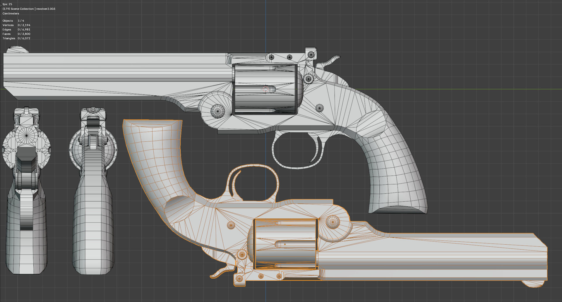 Mellee Weapons and Guns Pack of 12 Low-poly 3D model_11