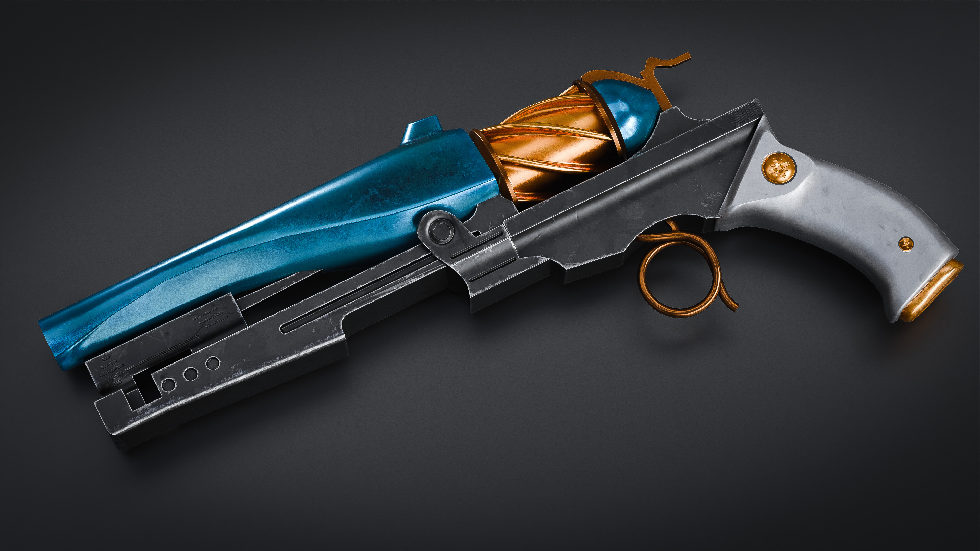 Mellee Weapons and Guns Pack of 12 Low-poly 3D model_21