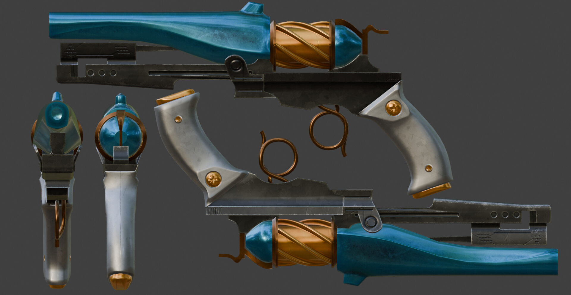 Mellee Weapons and Guns Pack of 12 Low-poly 3D model_10