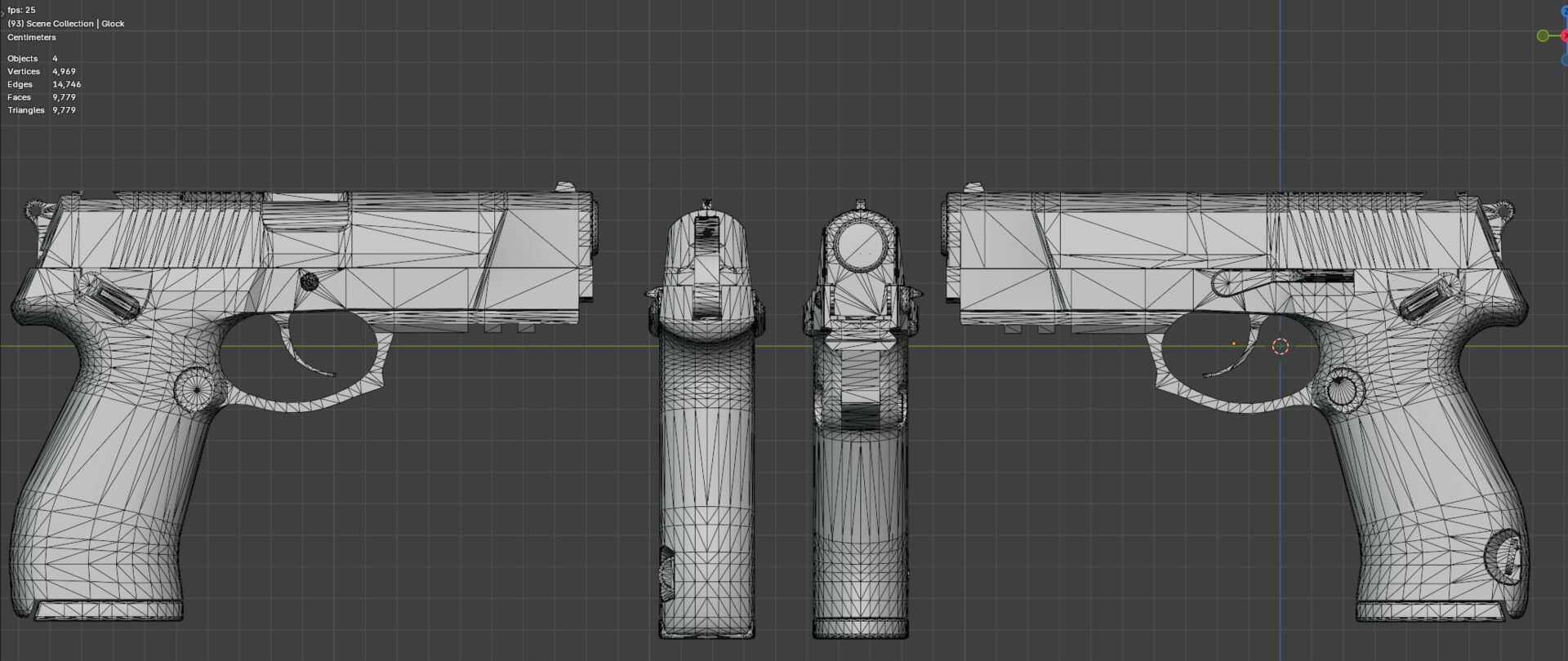 Mellee Weapons and Guns Pack of 12 Low-poly 3D model_7