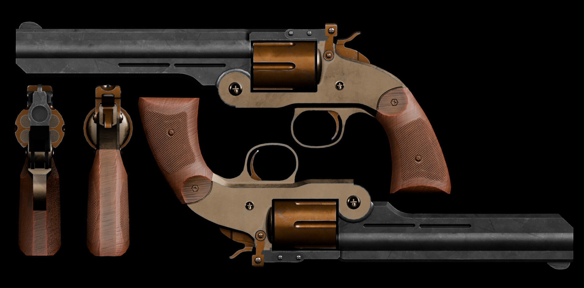 Mellee Weapons and Guns Pack of 12 Low-poly 3D model_12