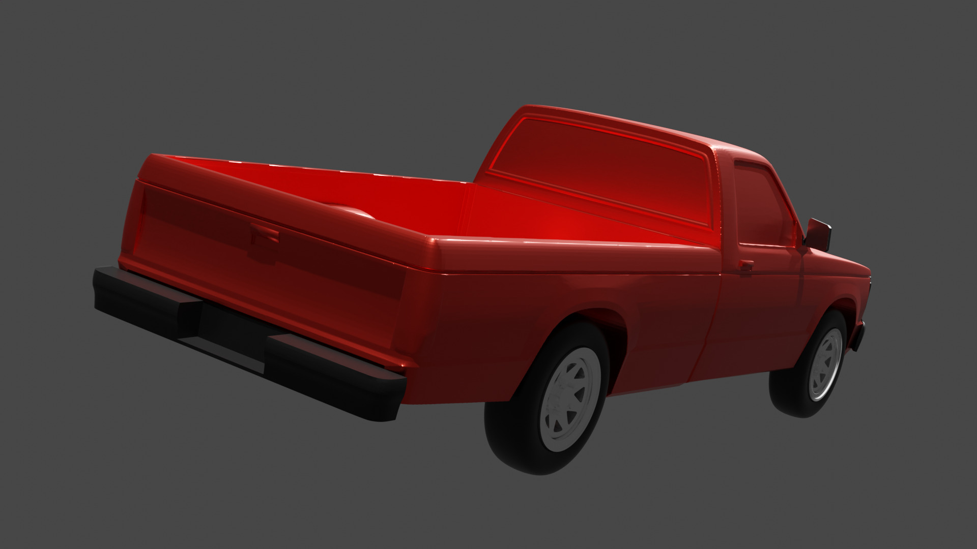 Chevrolet S10 1990 Pickup Single Cab Long Bed High Poly  3D print model_1