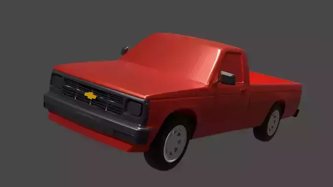 Chevrolet S10 1990 Pickup Single Cab Long Bed High Poly  3D print model