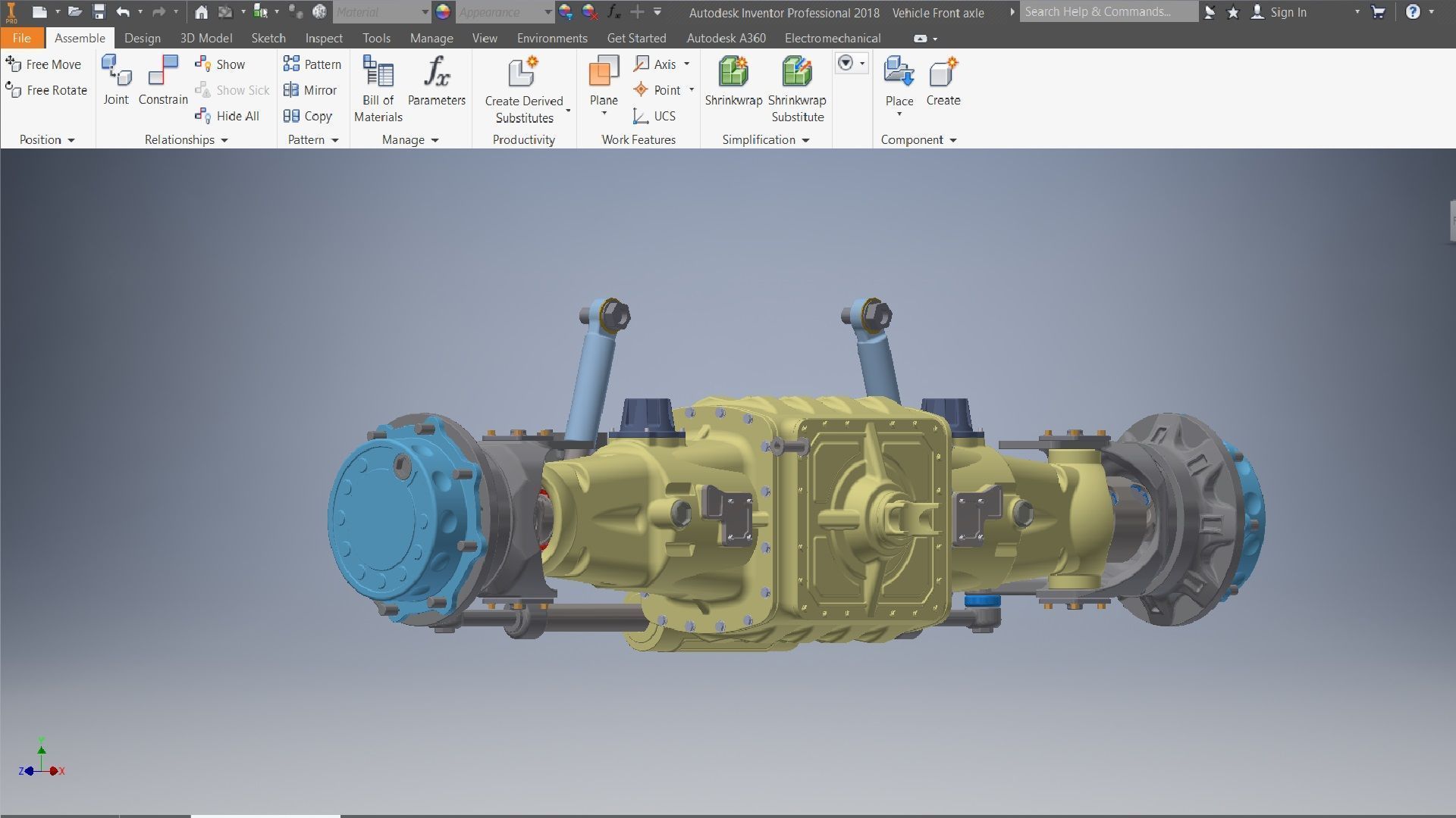 Tractor Front Drive Axle for Heavy-Duty Vehicles 3D model_2