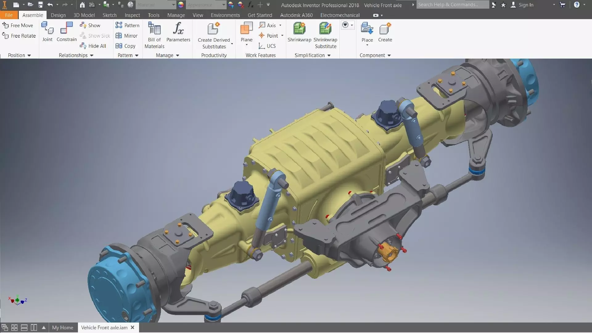Tractor Front Drive Axle for Heavy-Duty Vehicles 3D model_0