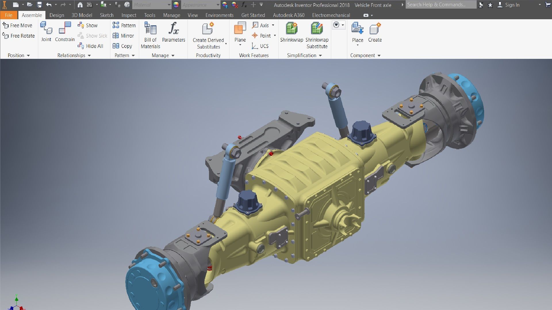Tractor Front Drive Axle for Heavy-Duty Vehicles 3D model_1