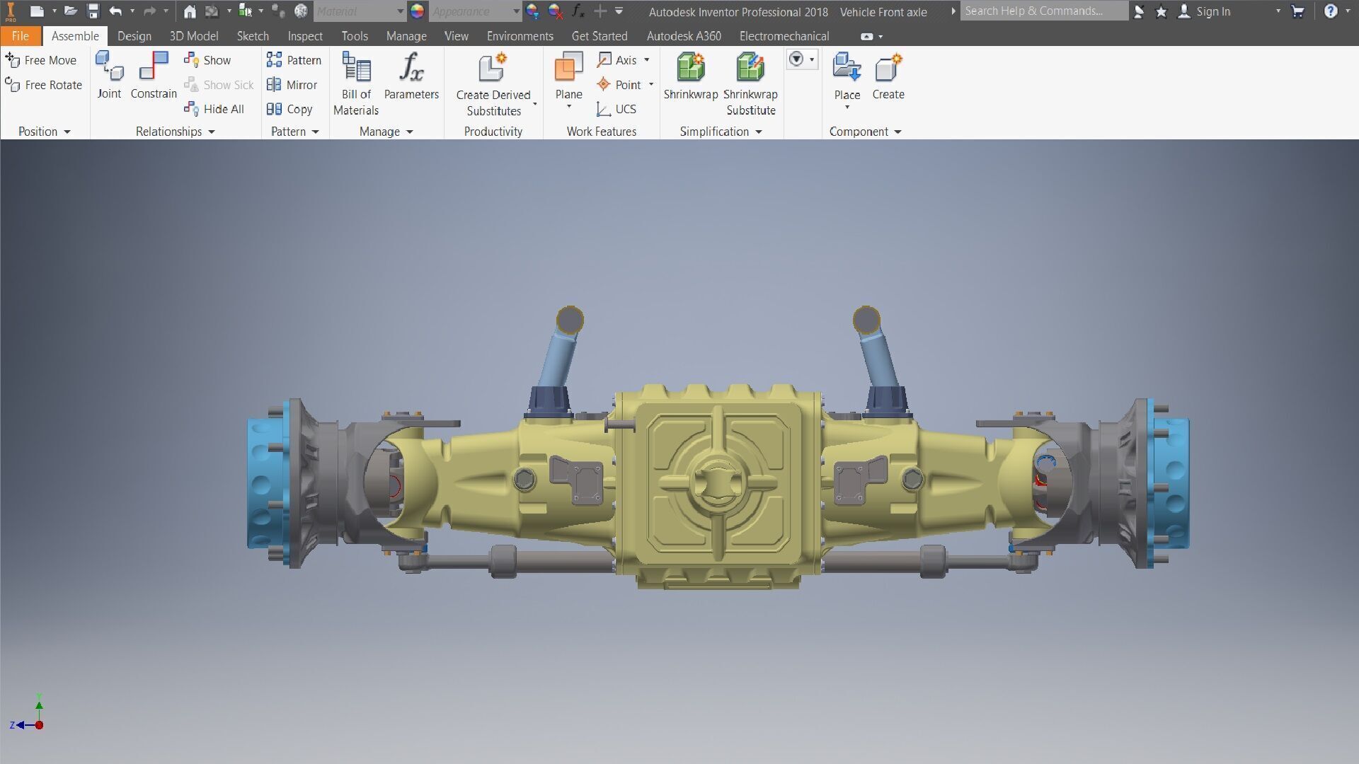 Tractor Front Drive Axle for Heavy-Duty Vehicles 3D model_3