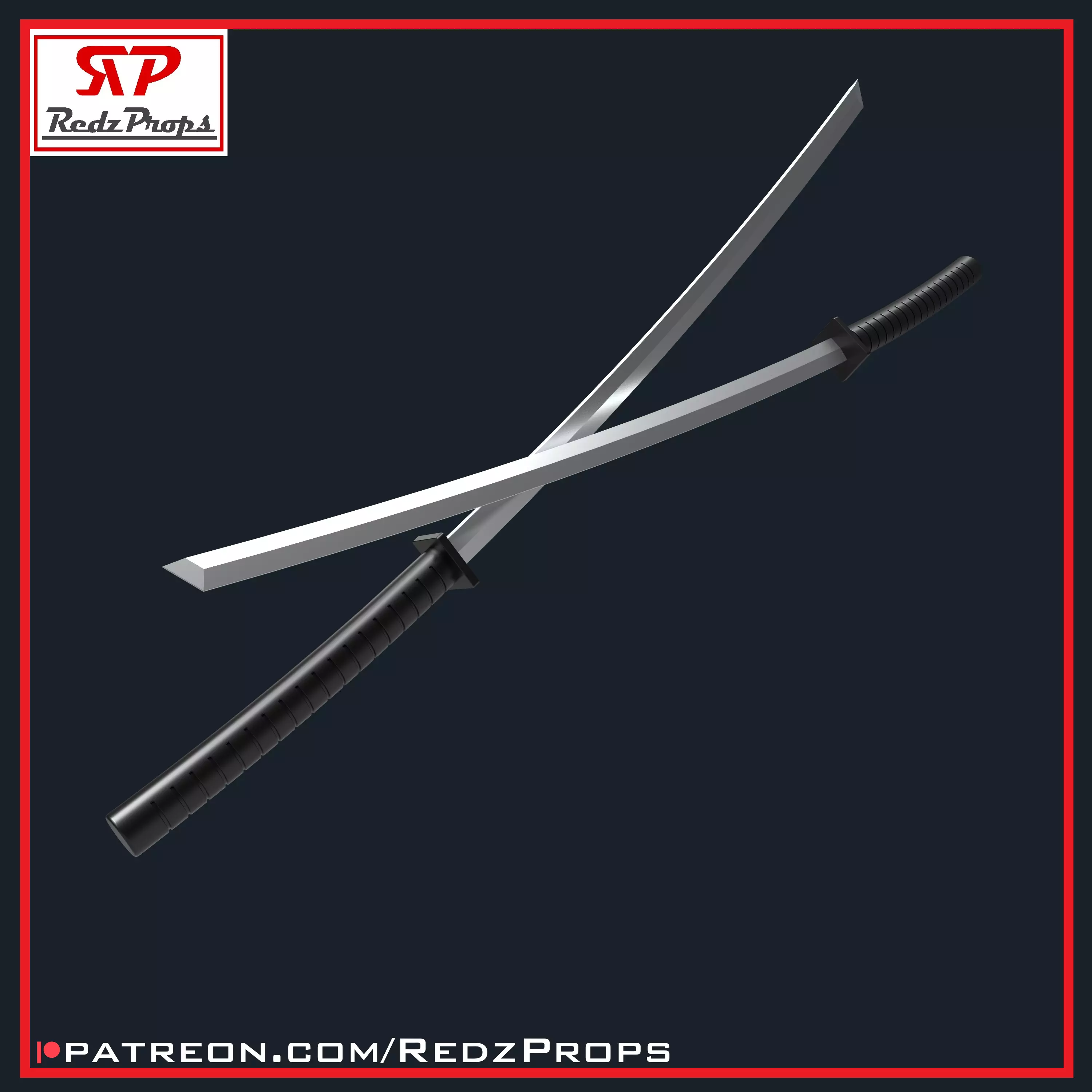 Deadpool 1 Katanas Cosplay Prop 3D print model