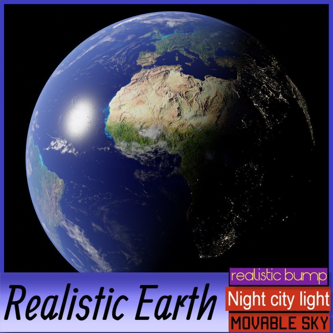 Earth Low-poly 3D model_2