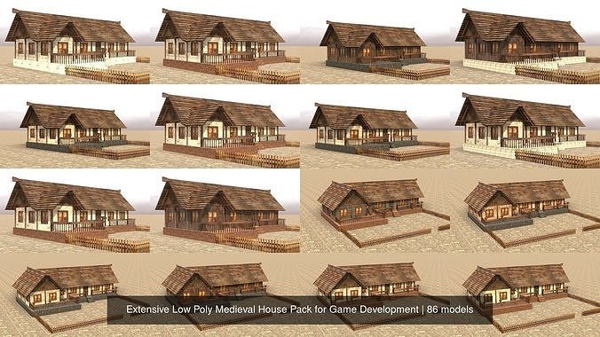 Extensive Low Poly Medieval House Pack for Game Development 5